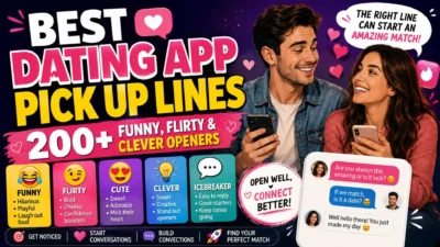 Best dating app pick up lines with funny, flirty and clever openers for starting conversations