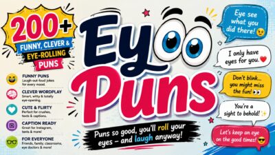 Eye puns with 200+ funny, clever, and eye-rolling jokes for captions and laughs
