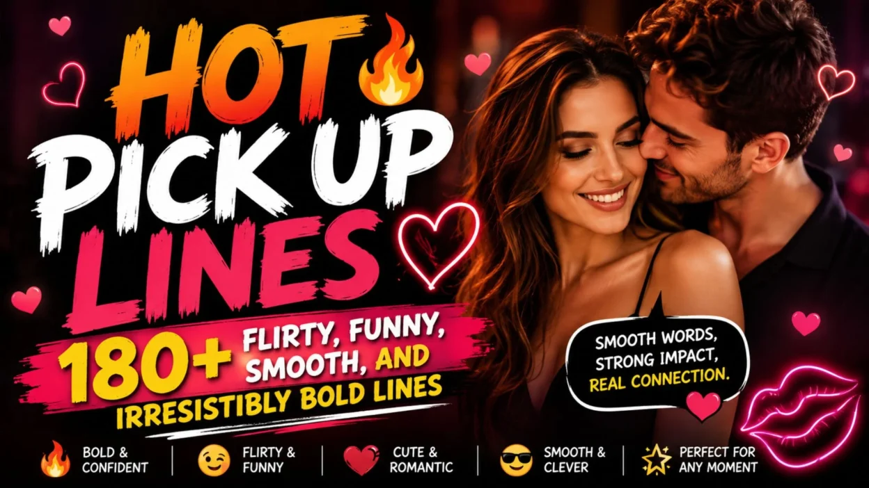 Hot pick up lines with 180+ flirty, funny, smooth, and bold lines for playful romantic conversations