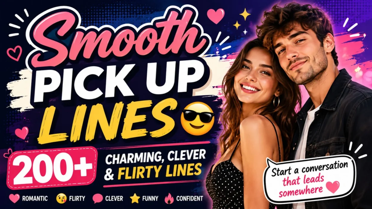Smooth Pick Up Lines with charming, clever and flirty lines for dating and conversations