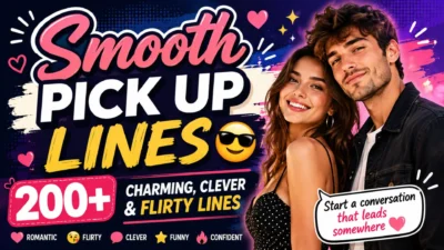 Smooth Pick Up Lines with charming, clever and flirty lines for dating and conversations